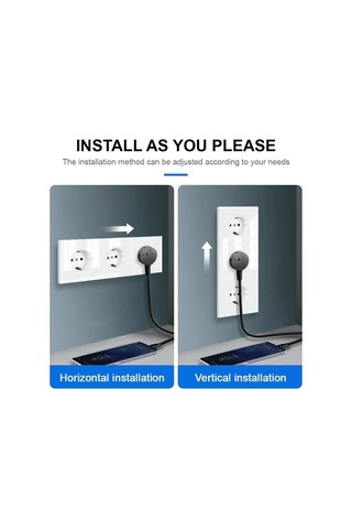 Tenfowee 3 Lü Topraklı Elektrikli Çıkış, 16a, Siyah Cam Paneli, Çocuk Güvenliği Kapaklı, Avrupa Standartı Type C/f Gri