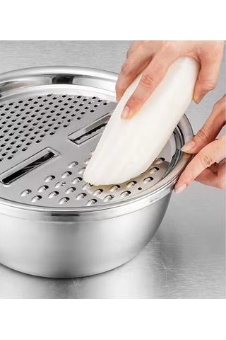 Mybru 430 Paslanmaz Çelik Hazneli Pratik El Rendesi 24 Cm Dilimleyici Çok Renkli