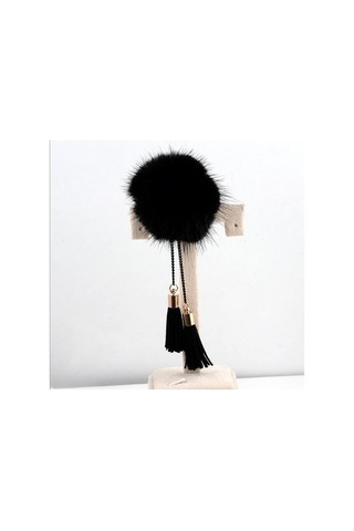 Flybuy Zincir Topu Şarap Püskül Kürk Kırmızısı Kadınlar İçin Broş Broş Ha Çok Renkli