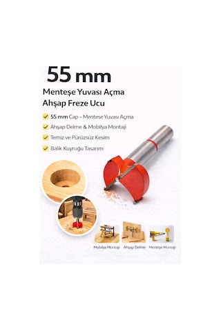 Senbang 55 Mm Menteşe Yuvası Açma Ahşap Freze Matkap Ucu Panç