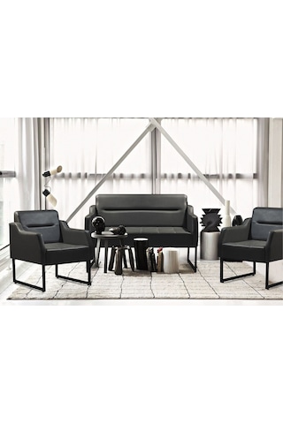 Ofiscombin Ofis Büro Koltuk Kanepe Oturma Takımı Ofis Koltuğu Toskano Antrasit Felicia211