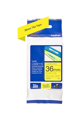 Brother Tze-661 Sarı Üzerine Siyah Orjinal Etiket 36mm-9062749442818