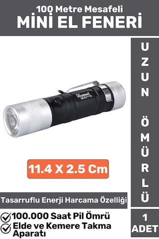 Premium Kompakt Kamp Avcı Balıkçı Deprem Enerji Tasarruflu Beyaz Işık Pilli Mini El Feneri Çok Renkli