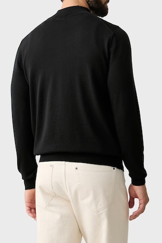 Boss Regular Fit Dik Yaka Yün Hırka Erkek Hırka 50571915 001 Siyah