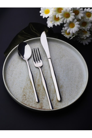 Anka 6 Kişilik 18 Parça Tatlı Çatal Kaşık Bıçak Takımı Metal