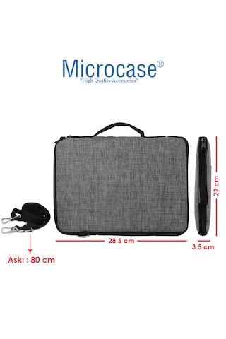 Microcase Tcl Tab 10l Gen 4 Tablet Uyumlu Gri Çanta + Türkçe Bluetooth Klavye + Mouse + Standı - Beyaz Al5163 Omuz Çantası
