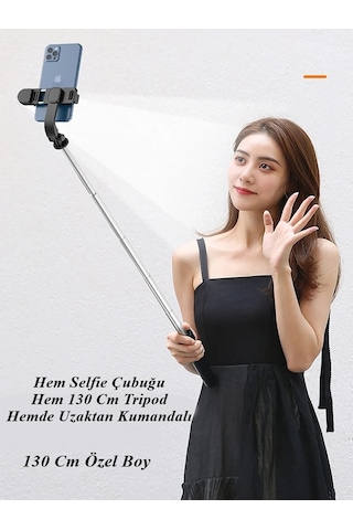 Pro K8 Selfie Çubuğu -130 Cm Uzaktan Kumandalı