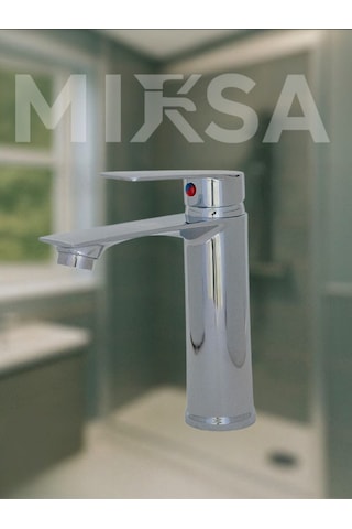 Krom Sabit Gövde Lüx Banyo Lavabo Musluğu Bataryası