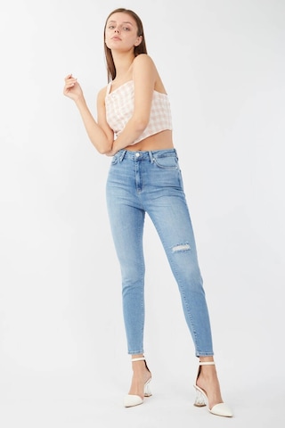 Kadın Mavi Süper Skinny Fit Jean Pantolon 001