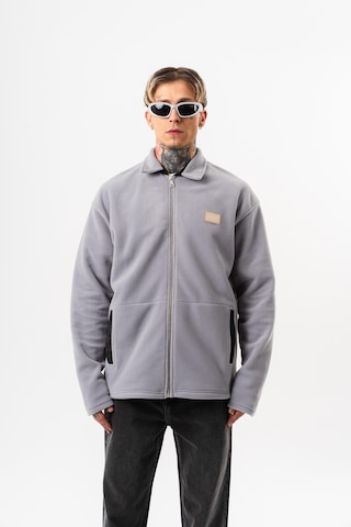 Respire Erkek Zip Oversize Polar Ceket Gri