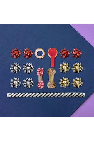 Siyah Verev Beyaz Ambalaj Kağıdı Seti 10 Rulo Kağıt 70x100 Cm