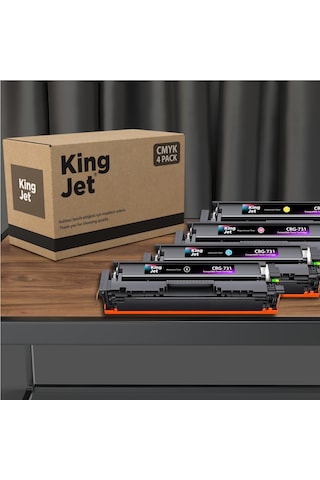 Kingjet Canon Uyumlu Crg-731 Standart Kapasiteli 4 Renk Takım Çipli Uyumlu Toneri Mf628cw
