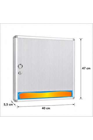 72'li İthal Alüminyum Anahtar Dolabı 40x47x5,5 Cm Gri