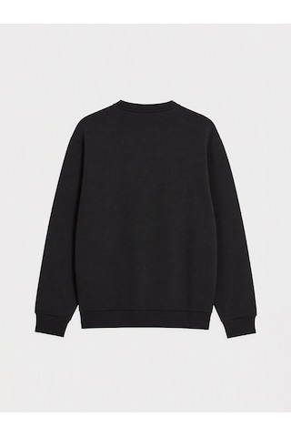 LC Waikiki Lc Waıkıkı Siyah Bisiklet Yaka Erkek Sweatshirt