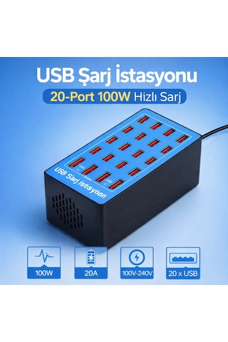 Ultratekno Wlx-a5 20 Port Usb Şarj İstasyonu 100w Profesyonel Çoklu Şarj Çözümü