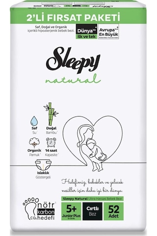 Sleepy Bebek Bezi Naturel 13-20 Kg Junior Plus 104 Adet 5+ Numara