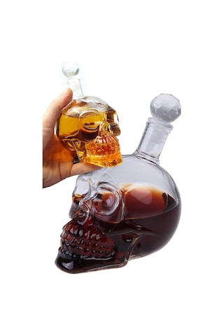 Dekor Kuru Kafa Alkol Şişesi Kuru Kafa Şeklinde Içki Şişesi Doldurma 350 Ml