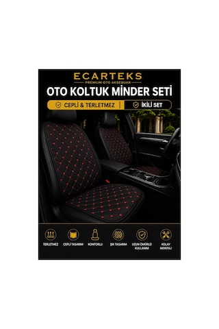 Terletmez Cepli Oto Koltuk Minder Seti Ön Koltukları İçin Kolay Montaj Universal Koruyucu Kılıf Kumaş 35910695