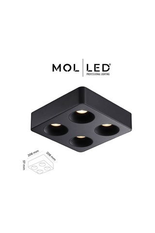 Molled Verona Serisi 4x8w Dörtlü Sıva Üstü Led Spot Siyah Kasa 2700k - Mol2427-8ws2700k