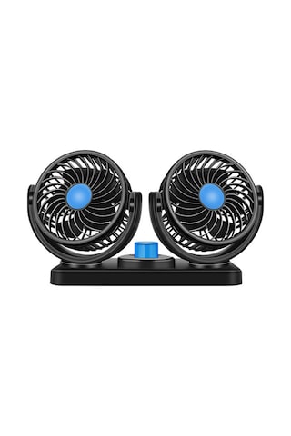 Araba Fan Usb Şarj Edilebilir Çift Baş Fan Fanları Suv Track Gösterge Paneli Masası İçin 5-bıçak Elektrikli Araç Soğutma Fanları, Çift