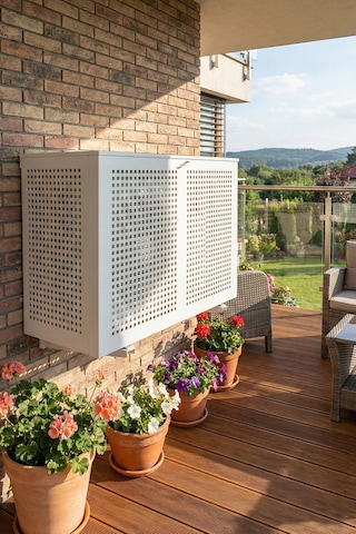 Klima Motoru/dış Ünite Gizleme/koruma Kafesi Xl 120x62x150 H Square Beyaz