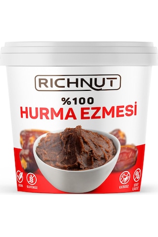 Richnut Katkısız Doğal Hurma Ezmesi - %100 Hurma Püresi 1 Kg