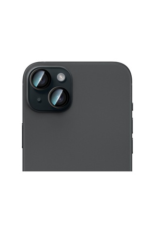 Apple iPhone 15 Uyumlu Caseworld Alloy Serisi Oleofobik Anti Reflective Kamera Lens Koruyucu Siyah