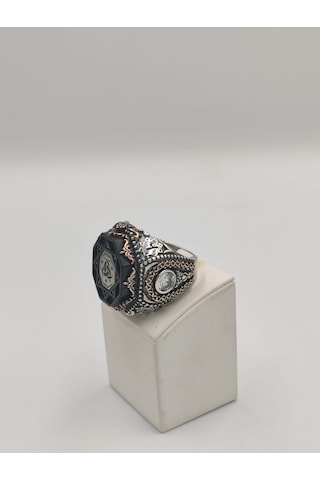 Siyah Zirkon Taşlı Teşkilat Mahsusa Diliriş Eseri 925 Ayar 25 Mm