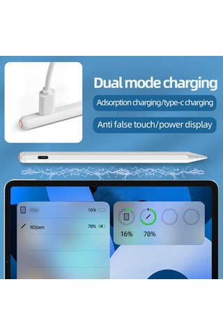 Gajeena İpad Stylus Kalemi 2018+ Model Uyumlu - Manyetik/type-c Şarj, 11 Saat Kullanim Süresi, Anti Yanlis Dokunma, Özelleştirilebilir Kısayollar