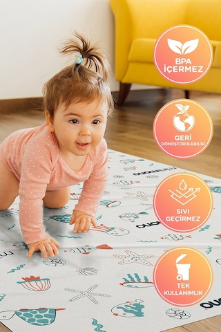 Minimono 3'lü Desen Mama Sandalyesi Altı ve Aktivite Örtüsü