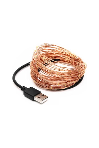 Dianziye 3 Metre 30 Led Isı Beyaz Bakır Tel Işıklı Süs, Usb 5v Pil İle Esnek Partiler Ve Noel Dekorasyonu Için