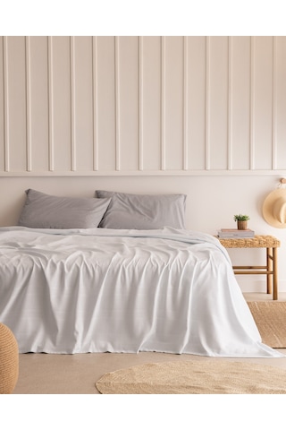 Madame Coco Mathilda King Size %100 Pamuk Karde Düz Pike - Açık Mavi 8684427198704 Mavi