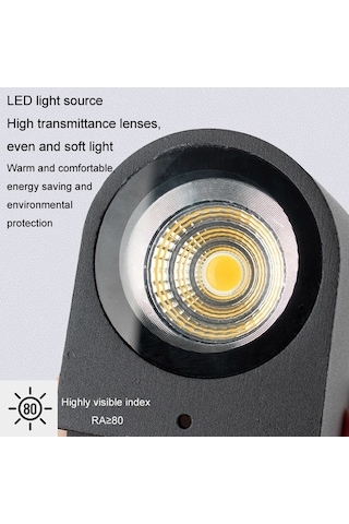 Tongxida Ip68 Su Geçirmez Dış Lamba Yuvarlak Soğuk Beyaz, 2 Başlık, Villa Kapısı İçin Soğuk Beyaz