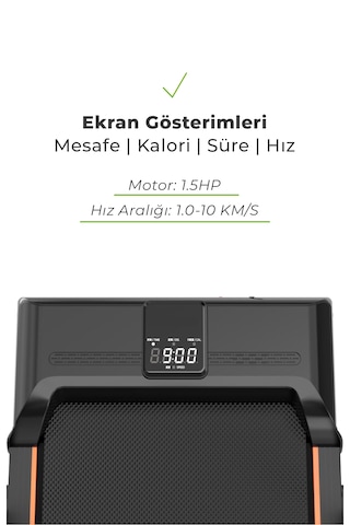 Onetick Sports Bluetoothlu Uzaktan Kumandalı Portatif Yürüme ve Koşu Bantı