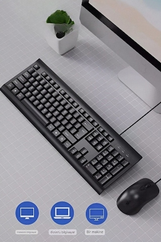 Büro Ev Ofis Bilgisayarı İçin Klasik Klavye Mouse Seti Diğer