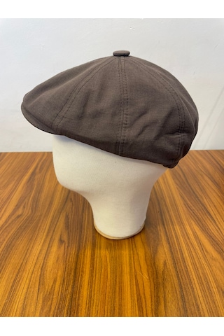 Hamze Peaky Blinders Tommy Shelby Model Keten Kasket Şapka Kahverengi