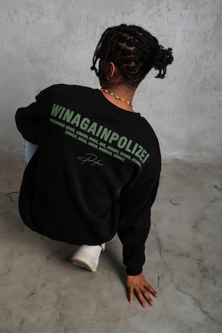 Defymoda Erkek Oversize Sweatshirt Siyah Renk Ön Ve Sırt Baskılı, Üç İplik İçi Pamuklu Kumaş, Rahat Kalıp, Siyah