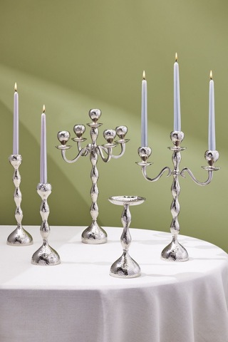 Karaca  Home Arlen 3'lü Şamdan Silver 38x29 cm
