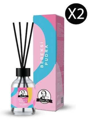 Bebeksi Pudra Kokulu Çubuklu Oda Kokusu Ekstra Kalıcı Esansiyel Yağ Baby Powder 50ml X 2 Çiçeksi - Pudralı