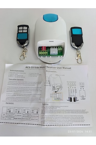 Wicom Kepenk Alıcı Kart Set 2 Kumanda Soketli Dıştan Motorlar Ve Zincirli Motorlar