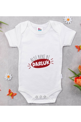 Bk Kids Darluk Tasarımlı Beyaz Bebek Body Zıbın-1 Çok Renkli
