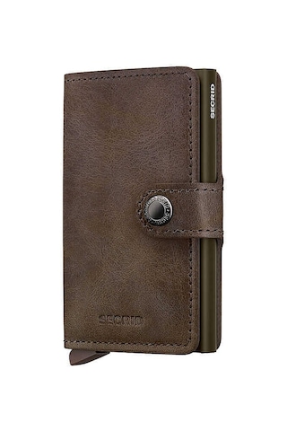 Secrid Miniwallet Vintage Kartlık Cüzdan, Koyu Kahve Çok Renkli