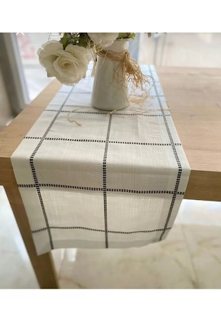 Storeşahin Masa Üzerine Runner, Masa Örtüsü Runneri Tek Runner Belena 30/130 Cm Kahve Çizgili Shn0720
