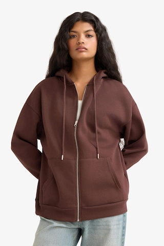 Defacto Oversize Geniş Kalıp Kapüşonlu Fermuarlı Sweatshirt V4233az25wnbn341 Kahve