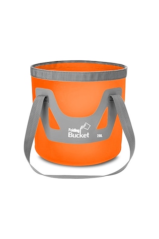 Xiyyadms 20l Hacimli Pvc Çevirici Kova - Mavi/turuncu Seçenekli, Kapalı Boyut 31x15x3cm, 400g Ağırlık Turuncu