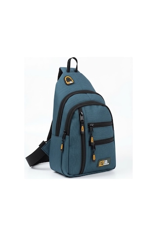 Goldline Avm Unisex Çok Bölmeli Çapraz Ayarlanabilir Askılı Göğüs Omuz Çantası Petrol Mavi