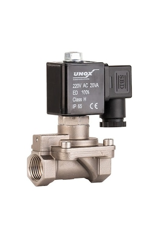 Unox Paslanmaz Genel Maksat Normalde Kapalı Solenoid Valf (0,5-16 BAR)