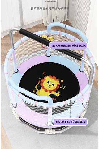 CKSpor 150 Cm 60 Inç Güvenlik Fileli Büyük Boy Çocuk Trambolini Ekstra Hediyeli Trambolin CKS68