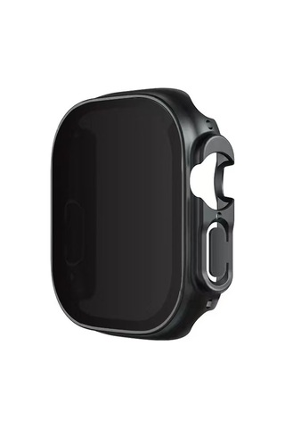 Watch Ultra 49mm Sert Pc Kasa Ve Privacy Ekran Koruyucu Mkst Watch Gard 23 - Siyah