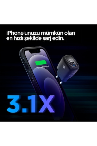 Spigen Powerarc Arcstation Pro 20w Hızlı Şarj Adaptörü Siyah-ach02070
